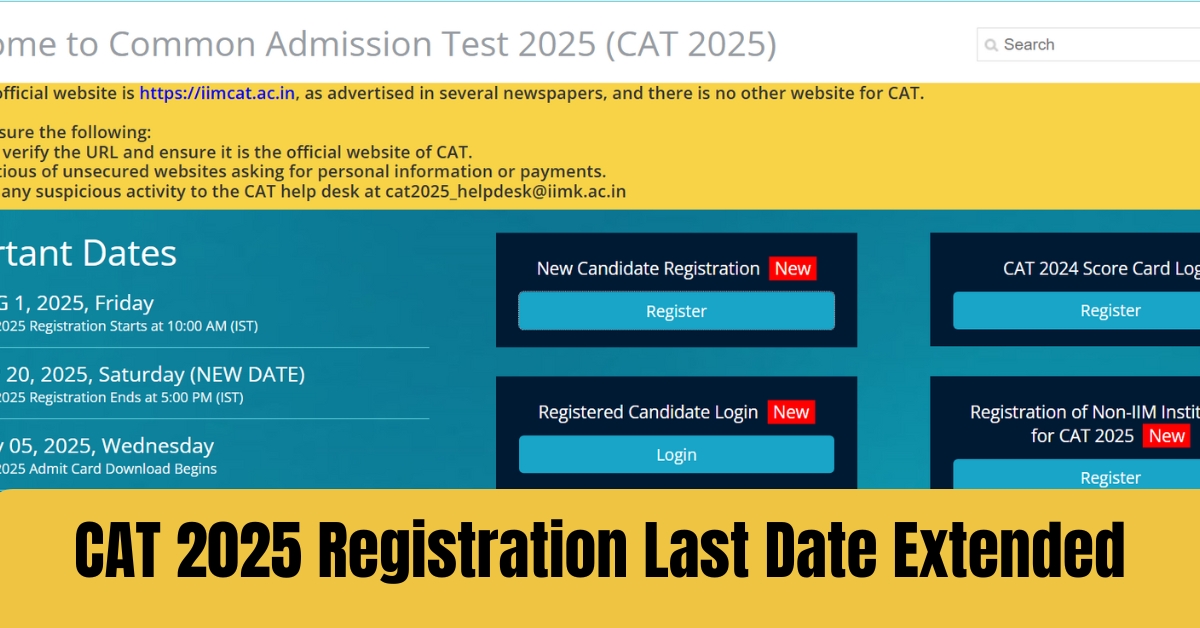 CAT 2025 Registration:  Extended Window Closes in 2 Days, Check Application Process, Fee Details Here